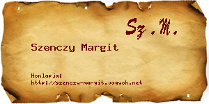 Szenczy Margit névjegykártya
