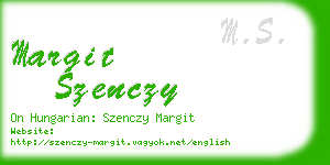 margit szenczy business card